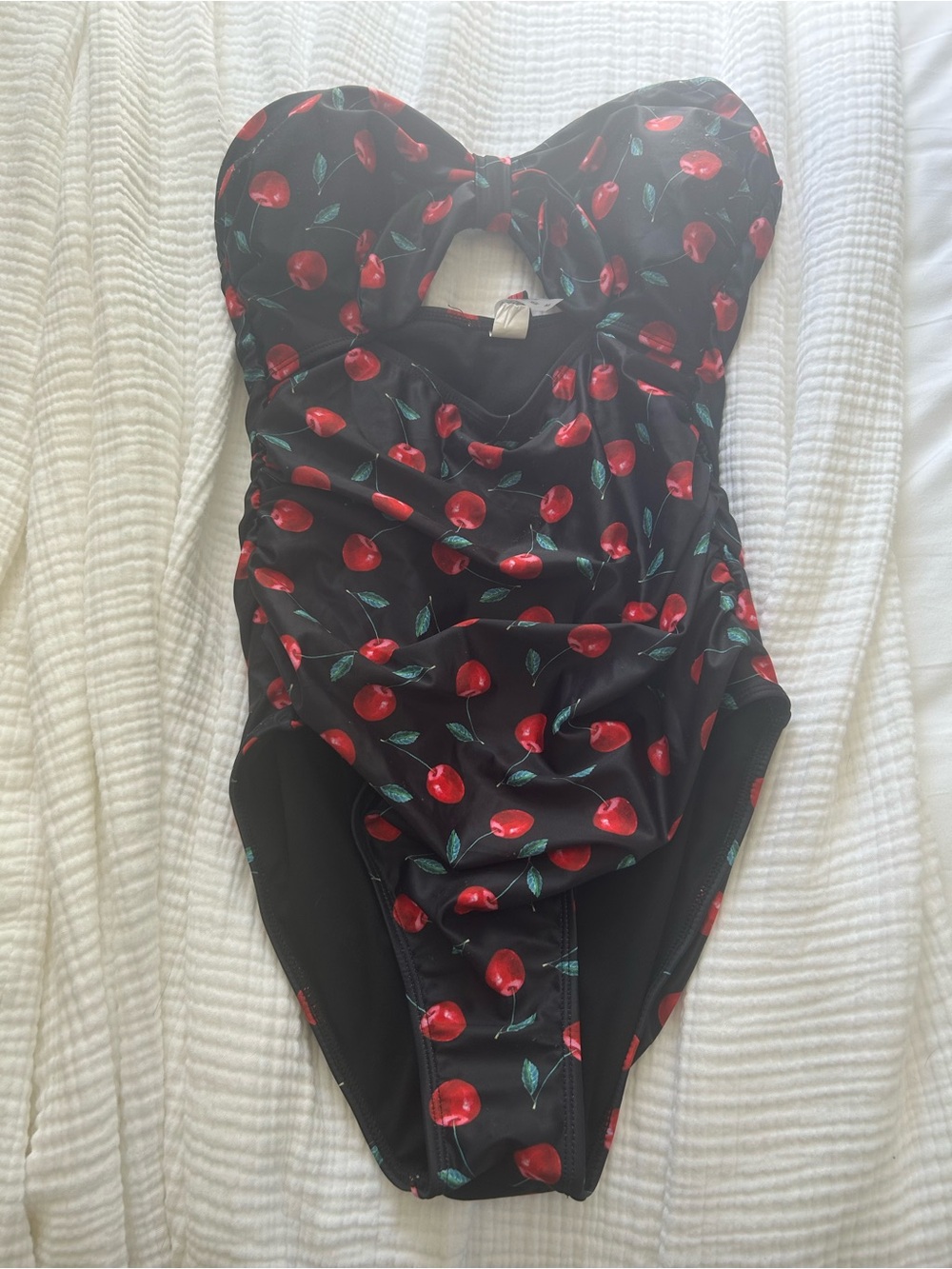 Black Cherry Print One-Piece Swimsuit